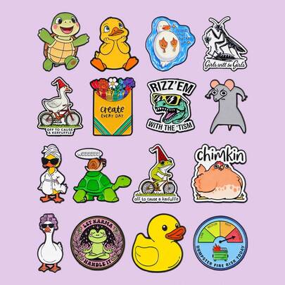 Animals Frog Quotes Enamel Pins Cute Duck Tortoise Brooch Lapel Pin Badge On Backpack Clothing Accessories Fashion Jewelry Gifts