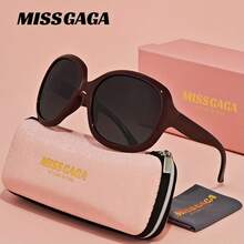 Unisex Casual Elegant Full-Rim Glasses Large Frame Polarized Glasses - 紅色的 - 查看 12