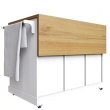 High-Quality Kitchen Island, Multifunctional Serving Cart With Wood Finish And Ample Storage Space, Mobile Sideboard, Kitchen Cart For Dining Room, Living Room, Kitchen, Black Color. - White - View 6