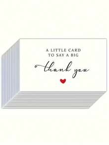 20pcs Thank You Cards, Small Cards To Express Deep Gratitude, Meaningful, Lightweight And Simple, Suitable For Theme Party Decorations, Party Favors And Gift Tags. They Are An Ideal Choice To Express Thanks To Friends. - One Size Fits All - View 1