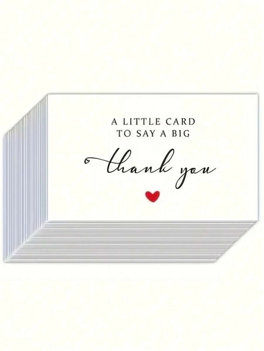 20pcs Thank You Cards, Small Cards To Express Deep Gratitude, Meaningful, Lightweight And Simple, Suitable For Theme Party Decorations, Party Favors And Gift Tags. They Are An Ideal Choice To Express Thanks To Friends. - One Size Fits All - View 1