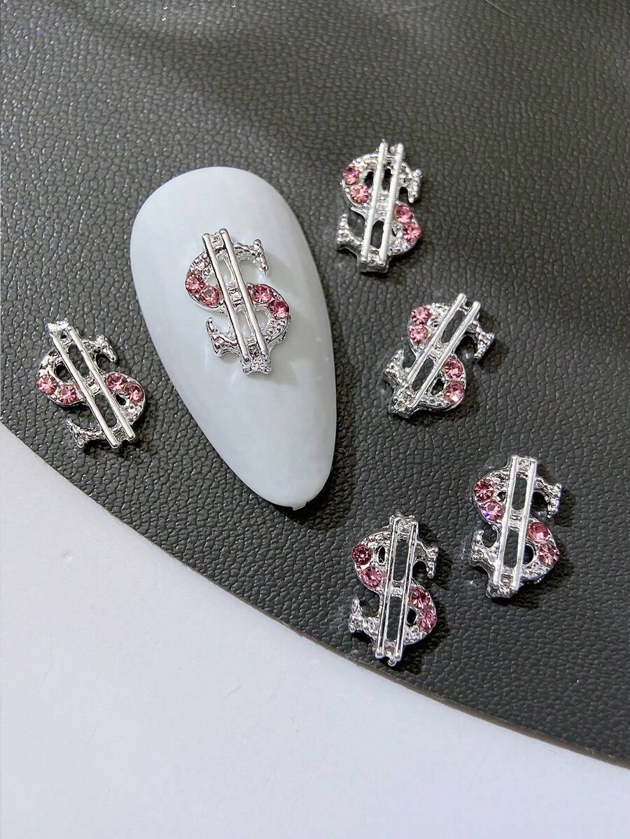 10pcs Nail Charms Nails, Nail Supplies, Coin-Set Pink Diamond, White Diamond, Purple Diamond, Gold And Silver Nail Charms, Minimalist, Light Luxury, French Metal Nail Supplies, Valentine's Day, Music Festival, Travel, Holiday Celebrations, Shiny Pink, White, Purple Rhinestones Nail Gems, Suitable For Multi-Functional DIY Accessories Nail Decoration - Multicolor - View 1