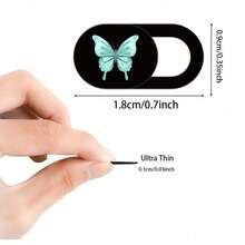 3 piezas Tapa deslizante de cámara con diseño de mariposa - Cubierta de privacidad con lindo patrón de mariposa y adhesivo fuerte, apta para laptop/computadora de escritorio/teléfono inteligente, sin necesidad de herramientas/tornillos - Compatible con varias cámaras - Multicolor - Ver 2