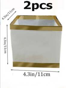2/4/8pcs Paper Floating Lanterns, Gold + White Square Memorial Candle Lanterns, Decorative Outdoor Wedding Lawn Pool Wishing Tabletop Lanterns (Candles Not Included) - Paper Lanterns - View 8
