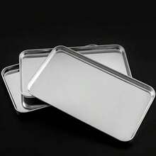 1/3 Pcs Stainless Steel Rectangular Trays - Rimmed Serving Plates For Baking, Steaming & Party - S/M/L Sizes - Easy Clean & Rust Resistant Kitchen Tool - Multicolor - View 8