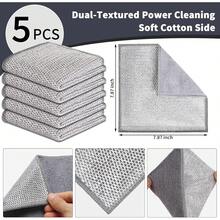 5 Pa -Sided Metal Wire Dishcloth, Reusable Non-Scratch Cleaning Pads With Fabric Side For Nonsti Cookware, Pots, Pans & Kitch Cleaning Variant 2 - 5 - 查看 2