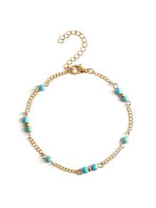 2 piezas/Set Popular Versátil Tobillera de Mariposa con Cuentas de Vidrio y Strass Artificial Brillante para Mujeres, Adecuada para Vacaciones en la Playa - Multicolor - Ver 10
