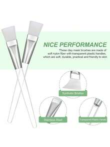 5 cọ đắp mặt nạ lông mềm, cán trong suốt, phụ kiện cọ đắp mặt nạ tự làm - Nhiều màu - Xem 8
