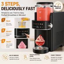 Smart Slushie Machine,Ice Cream Maker, 1.18L Frozen Drink Maker With Touch Screen, Rapid Chill & Temperature Control, No Ice Needed Margarita & Cocktail Machine, Fast Freeze Smoothie & Milkshake Maker For Party & Kitchen, Easy To Clean, Black - US A Type Plug(110-127V) - View 3