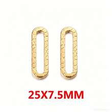 20Pcs Gold & Silver Textured Rectangle Links, 304 Stainless Steel Oval Connector Charms For DIY Bracelet Necklace Jewelry Making Supplies - Connectors - View 9