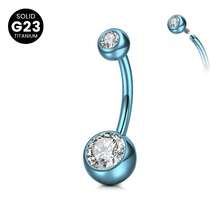 1 pieza Anillo de ombligo de titanio ASTM F-136, anillo de ombligo con rosca interna, joyería de piercing de ombligo con circonita cúbica redonda de 14G, anillo de ombligo, joyería de piercing de ombligo para mujeres y hombres, barra pequeña seleccionada de 6 mm, 8 mm, 10 mm, 12 mm, 14 mm, 16 mm - Piercings en el ombligo - Ver 39