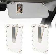 1 Piece Of Universal PVC Magnetic Clip For Car Sun Visor - Photo Display Of Sun Visor Wallet, Cute Pet Car Accessory, Couple Gift, Holiday Gift - 1PC - View 2