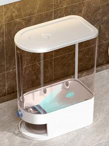 1 pieza Recipiente de almacenamiento de arroz a presión, capacidad de 20 libras, disponible en colores transparentes y sólidos, dispensador de un solo toque, incluye compartimento anti-plagas y taza medidora, adecuado para gabinete o encimera, control de porciones preciso y mantiene el arroz fresco - Multicolor - Ver 6