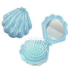 1 Shell Airbag Comb Massage Scalp Portable Shell Comb Girl Comb Student Comb Foldable Comb - Multi-Color Foldable Comb, Portable Built-In Mirror - Multicolor - View 13