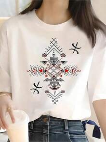 Modern Minimalist T-Shirt 2026 Summer Cartoon Character Tee Harajuku Pattern Print Sexy American Style Tee - White 9 - View 6