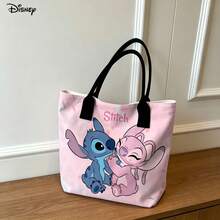 Bolso de mano y de hombro para laptop, con estampado de los personajes Stitch y Angel de Disney Lilo & Stitch, para uso diario - Blanco - Ver 3