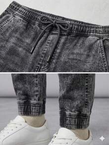 Men's Premium Denim Jogger Pants - humo gris - Ver 4