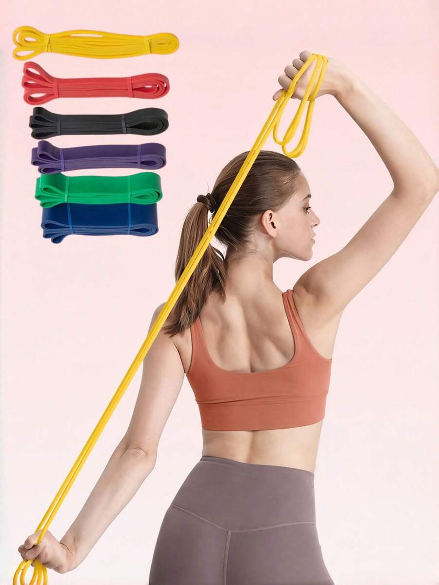 1 dây kháng lực, dây co giãn tập vai, dùng cho cả nam và nữ, hỗ trợ tập luyện sức mạnh tại nhà/văn phòng, độ đàn hồi cao và dày. - Nhiều màu - Xem 1