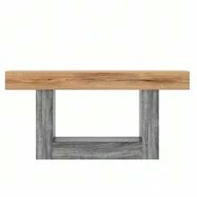 Two-Tone Wood-Effect Console Table, Ideal For An Entryway Or Living Room. Thick Top, Lower Storage Compartment, Made Of Particleboard. - 自然色 - 查看 2