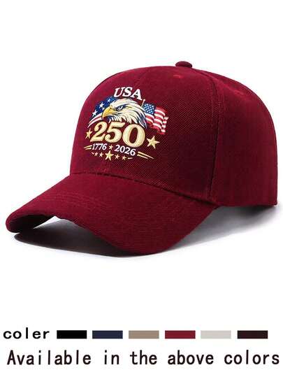 1pc New 4th Of July Baseball Cap, Outdoor Sun Hat With 250th Anniversary Print