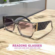 Women's Fashion Reading Glasses, Suitable For 100-400 Diopters - Quilted Temple Protection, Unisex Fashion Reading Glasses - Black - View 8