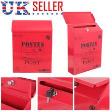 Post Box Large Letter Mail Box Steel Lockable Outdoor Wall Mounted With 2 Keys U - UK-d083501 - View 7