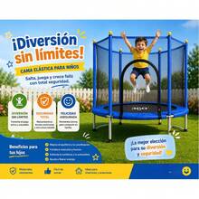 Trampolín Infantil con Red Resistente para Niños Uso Interior y Exterior - Negro - Ver 4