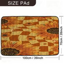 1pc Abstract Plaid Sunflower Pattern Pet Mat, Dog Bed Mat, Cute Cartoon Pet Pad, Pet Resting Mat, Machine Washable, Suitable For All Seasons - Multicolor - View 9
