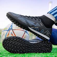 Men's High Traction Football Cleats Adult American Rugby Shoes Non-Slip Durable Cleats Comfortable Lightweight Breathable Stable Ankle Protection For Training Matches Outdoor - Black - View 1