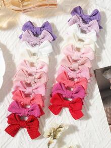 Set de 20 pinzas para el cabello de unicolor de terciopelo tipo macarrón, sin daños, antideslizantes y con lazos lindos, adecuadas para peinados diarios/de fiesta - color mezclado - Ver 6