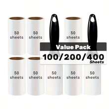 400/200/100 Sheets Tear-Off Adhesive Pet Hair Roller, Suitable For Furniture, Carpet, Clothing, Easily Remove Dog And Cat Hair, 50 Sheets Per Roll - 50 - View 8