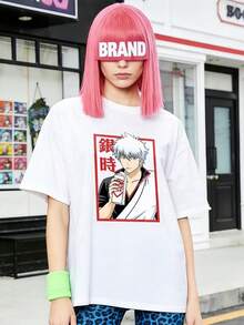 Camiseta de manga corta con cuello redondo suave y casual de verano para mujer, tops para salir, vintage, Gen Z, tops, curvas, ropa Y2K, algodón, Italia, Grecia, tops de mujer, tops bonitos, camisetas gráficas, conjuntos de primavera, estilo callejero americano, casual deportivo, estilo unisex, estilo casual urbano, casual, jersey, camisetas holgadas, ropa de calle retro, estilo de los 90, estilo de los 2000, subcultura, estilo europeo, tops negros, tops blancos, conjuntos de fiesta de los 90. Negro - Blanco - Ver 10