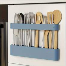 1pc Wall-Mounted Straw Storage Rack With Divided Compartments - Light Blue Plastic Storage Rack, Suitable For Standard And Wide Straws, Stir Sticks And Brushes - Space-Saving Kitchen Or Bathroom Design, Kitchen Organization And Storage - View 12