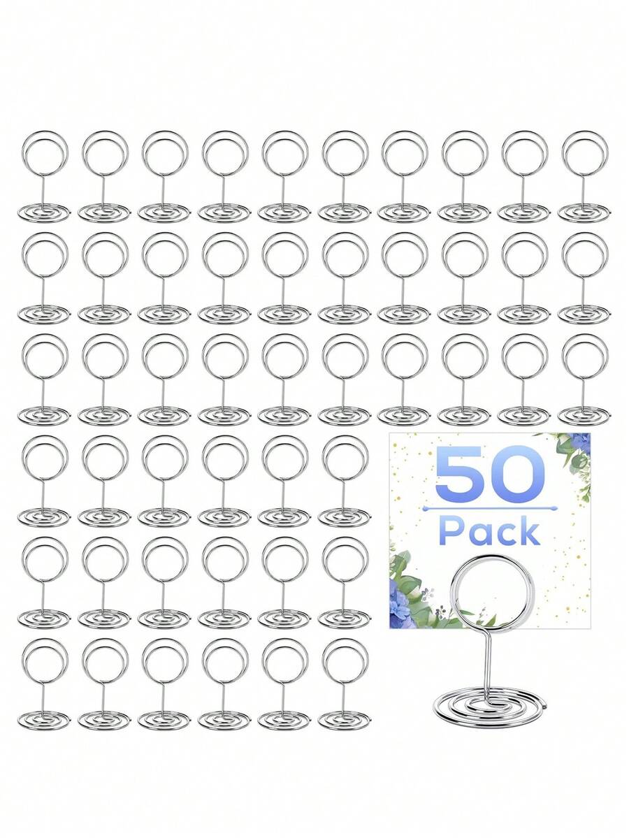 12/24/50 chiếc kẹp số bàn 3.5*5cm - Kẹp ảnh thích hợp dùng cho bàn, giá đựng thẻ, kẹp thực đơn, biển hiệu bàn tiệc cưới, kỷ niệm, sinh nhật, màu bạc - Xem 1