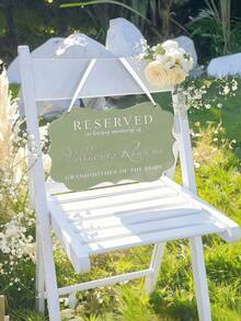 Personalized Reserved Chair Sign With Custom Name, Title And Text, Acrylic Wedding Chair Hanger For Bride, Groom, Parents, Grandparents, Memorial Seating Decoration, Ceremony And Reception Decor - Multicolor - View 5