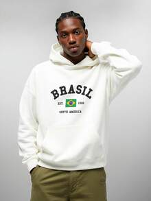 Blusa Moletom Brasil Estampa Copa Bandeira South America Brasileira Cang 3584 FLUXO GEEK - Branco - Visão 5