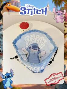 1 Ba lô dây rút in hình Stitch/Thiên thần của Disney, chất liệu nylon nhẹ, thích hợp cho thể thao, du lịch, tập thể dục, phụ kiện thời trang, dành cho bé gái/thiếu niên/trẻ em, đi học, chơi thể thao, du lịch và sử dụng hàng ngày. - Nhiều màu - Xem 6