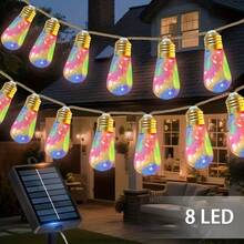 1 Pack Of Outdoor Solar Hemp Rope Ball Bubble String Lights, Outdoor Festival Decoration Lights, 8 Flashing Modes, Intelligent Light Sensing Sensors, Suitable For Courtyard, Pergola, Trees, Fences, Camping, Parties, Festival Decoration - Solar-powered Hemp Rope Lamp - View 15