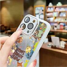 Zootopia series phone case, for iPhone16promax/ 15/ 14plus/ 13/ 12/ 11promax/ xs/ xr, Creative and Cute Bunny and Fox Couple - 白色 - 查看 2