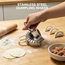 1pc Lace Edge Dumpling Mold With Dual Handles, Stainless Steel Dumpling Maker, Kitchen Baking Tool, Available In Small, Medium, Large, Extra Large, And Jumbo Sizes - View 5
