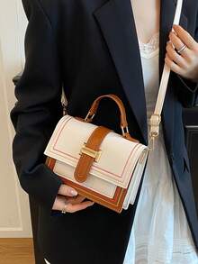 Fashionable Women Color Block Shoulder Bag, Large Capacity Casual Handbag With Shoulder Strap - Multicolor - View 14