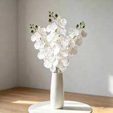 1/3/5 Pcs Artificial White Phalaenopsis Orchid Flowers, Silk Flower Stems With Buds, Suitable For Home, Office, Wedding And Modern Nordic Style Vase Decor - Phalaenopsis Orchid - View 1
