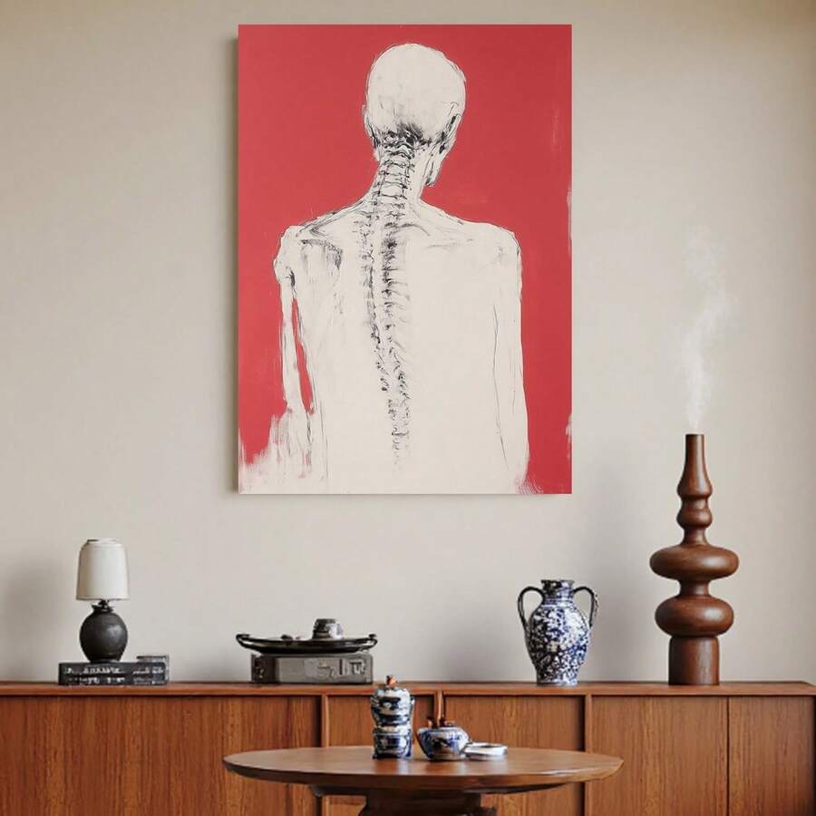 Enmarcado unidad, 30,48 x 40,64 cm, láminas de arte anatómico moderno , divertida decoración de pared en lienzo para el hogar, dormitorio, cocina, sala de estar, baño, hotel, cafetería, oficina o aseo. - Enmarcado - Ver 1