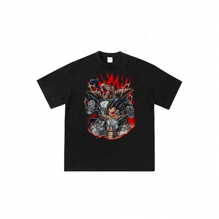 Dragon-Balls-Z-Vegetasss-Prince-Oozaru 2026 Japanese Anime Mens T-Shirts Funny Cute Cartoon Women T-Shirt Short-Sleeved - 黑色 - 查看 1