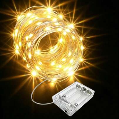 Bộ 3 dây đèn LED cổ tích trong suốt dài 1,5 mét, chạy bằng pin AA, thích hợp trang trí phòng ngủ, Giáng sinh, ngày lễ, có thể uốn cong, đa năng, nhiều màu sắc để lựa chọn.