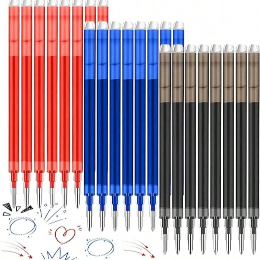 10pcs/20pcs/30pcs/40pcs Pilot FriXion Erasable Gel Pen Refills, 0.7mm Tip, Suitable For FriXion Ball And FriXion Ball Clicker Pens. (Note: The Product Color May Differ Slightly From The Image As It Has Been Edited) - Multicolor - View 1