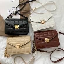 2026 Spring Solid Color Rhombus Chain Small Square Bag, Fashion Crossbody Shoulder Bag, Shoulder Bag, Rhombus Chain Small Square Bag For Women - Multicolor - View 5