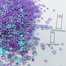 15/50g 夢幻紫色星星亮片 | 多色紙屑、鏤空星星、淺紫色PVC材質，適用於婚禮裝飾、情侶禮盒填充、新年裝飾、手工藝、繪畫點綴、派對裝飾 - 多色 - 查看 9