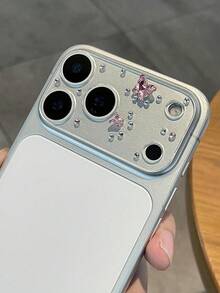 奢华闪亮水钻3D蝴蝶水晶镜头保护壳，兼容 17 Pro Max/17 Pro，透明摄像头镜头盖，防震防刮，母亲节礼物 - 大小蝴蝶鑽 - 查看 2
