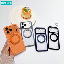 Ốp lưng điện thoại từ tính Koolife 1 chiếc màu đen, chất liệu PC+TPU chống trầy xước, vòng giữ điện thoại xoay 360°, tương thích MagSafe, khung mờ, mặt lưng trong suốt, dành cho Apple 17/17 Pro/17 Pro Max - màu đen - Xem 12